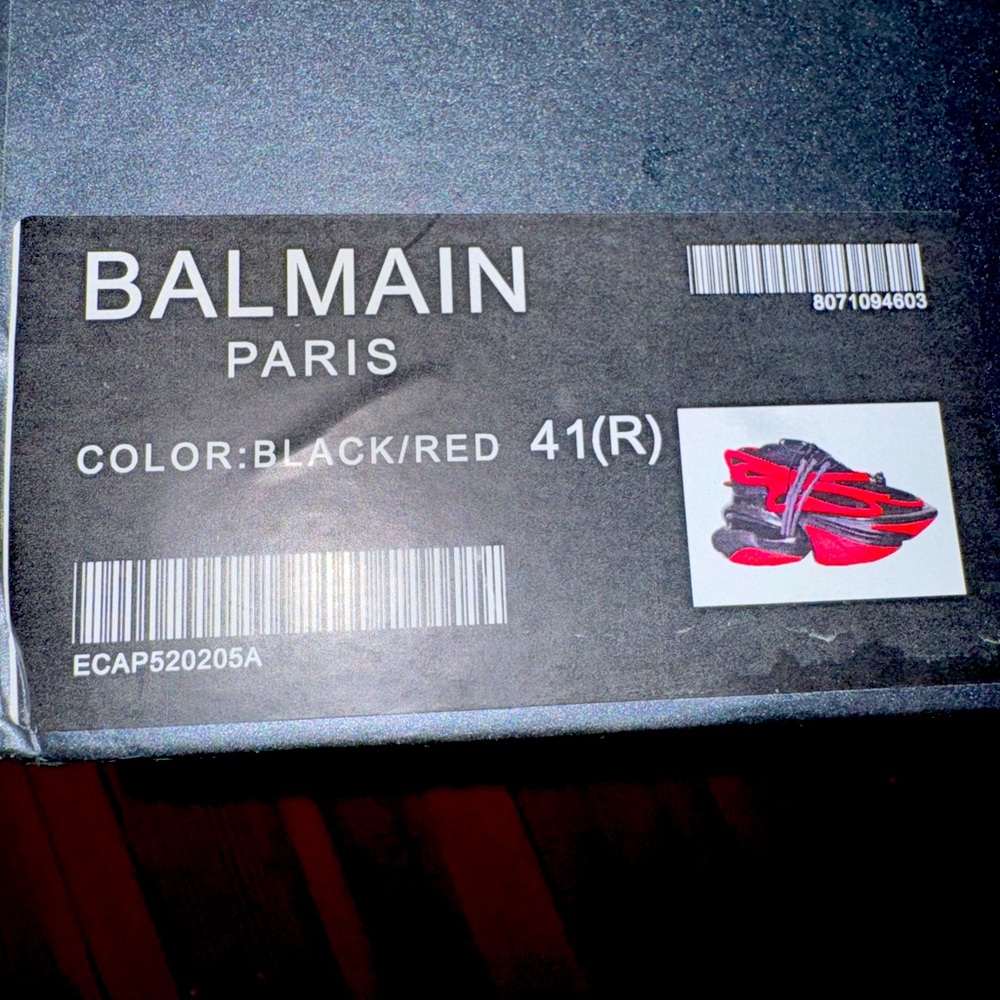 Brand new Balmain shoes (Black and Red)